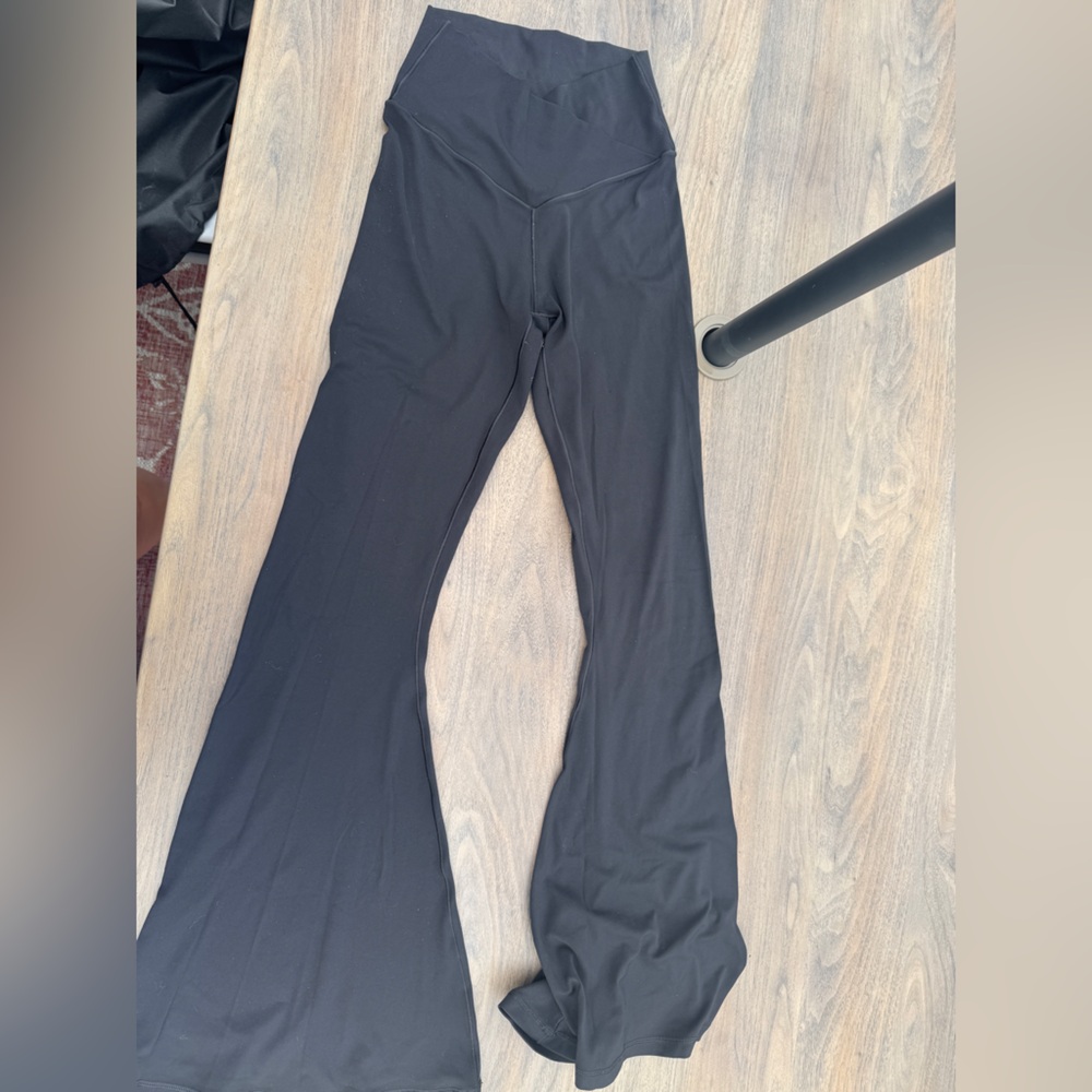 Aerie Black High-Rise Flared Pants